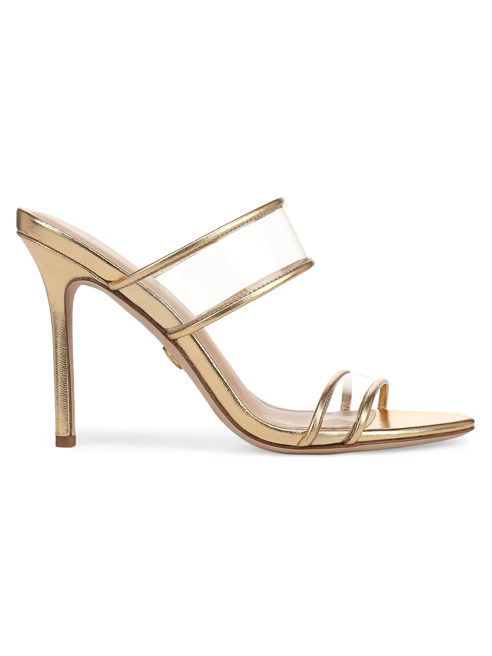 Women's Asha 100MM Strappy Leather Sandals - Clear Pale Gold - 1