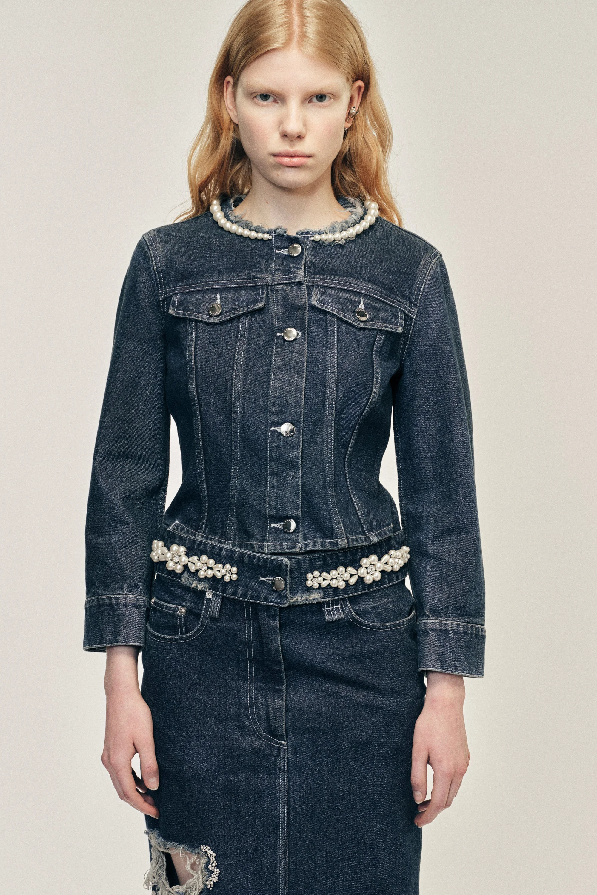 Turbo Embellished Fitted Waist Tail Jacket - 1