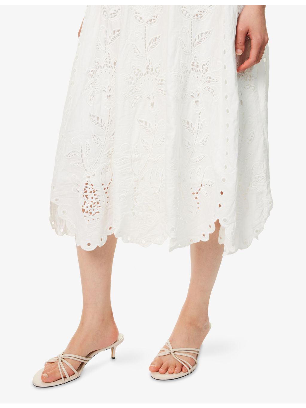 Richilieu Embroidered Linen-Blend Midi Dress - 6