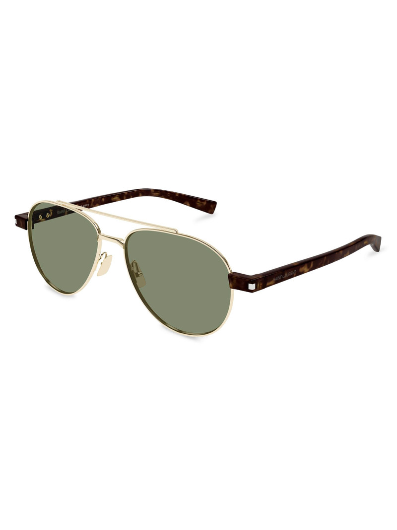 Men's 54MM Aviator Sunglasses - Gold Green 3