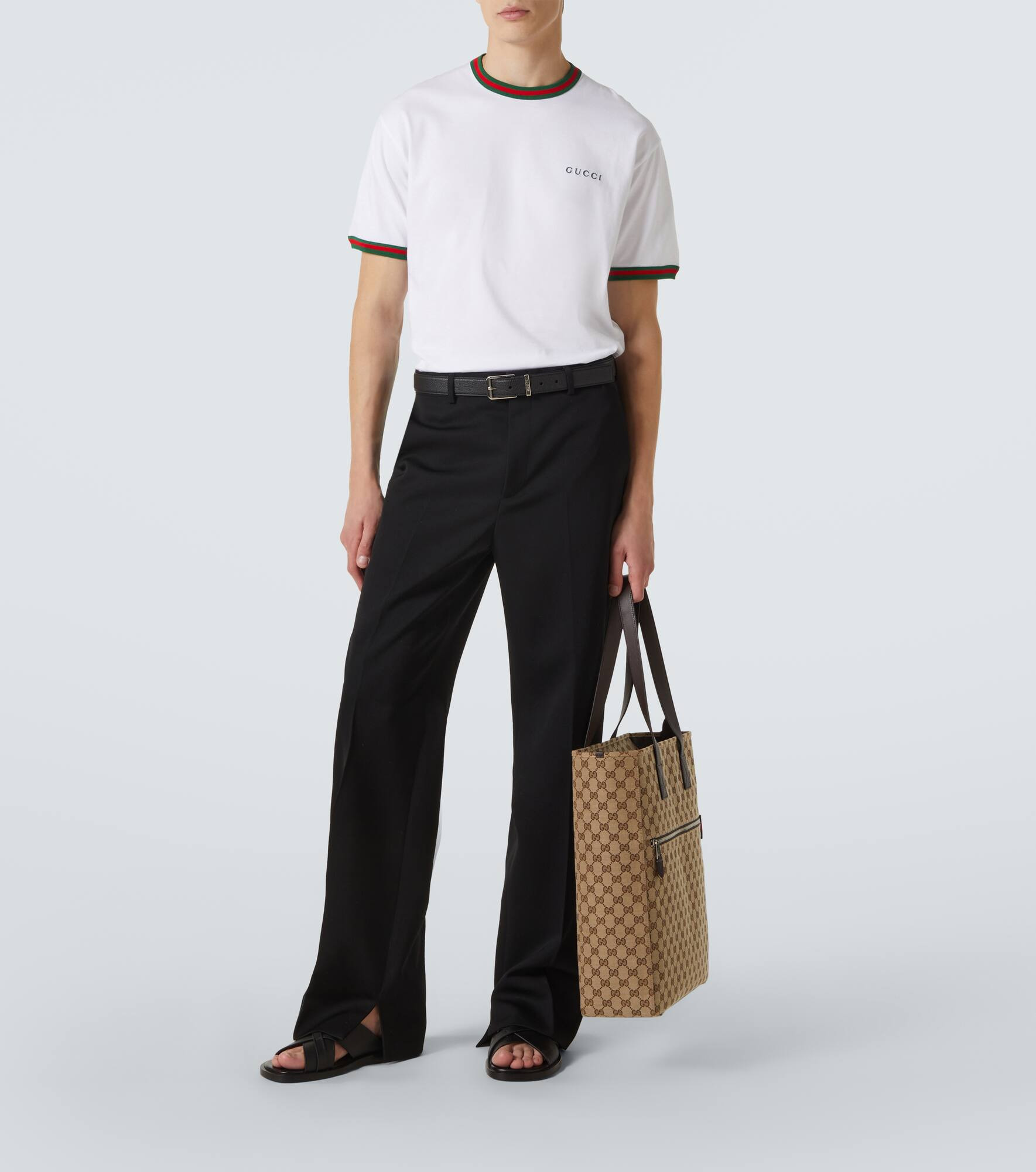 Webstripe logo cotton jersey T-shirt - 2