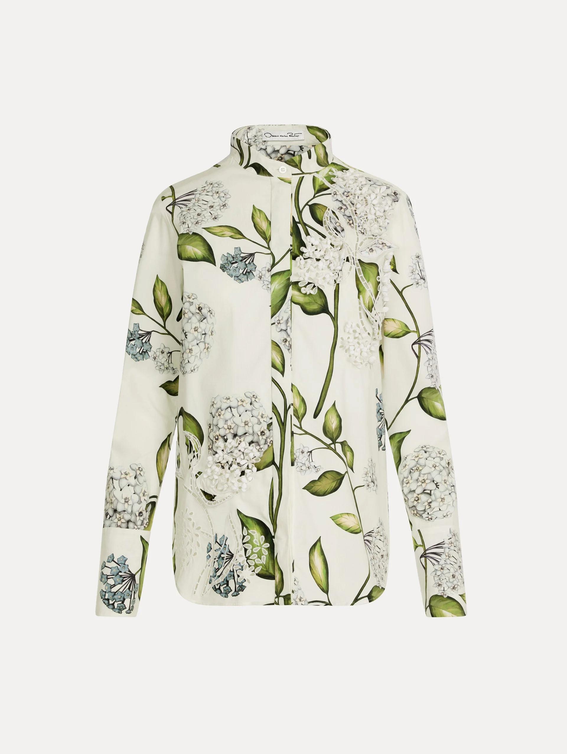 PORCELAIN FLOWER COTTON POPLIN BLOUSE - 1