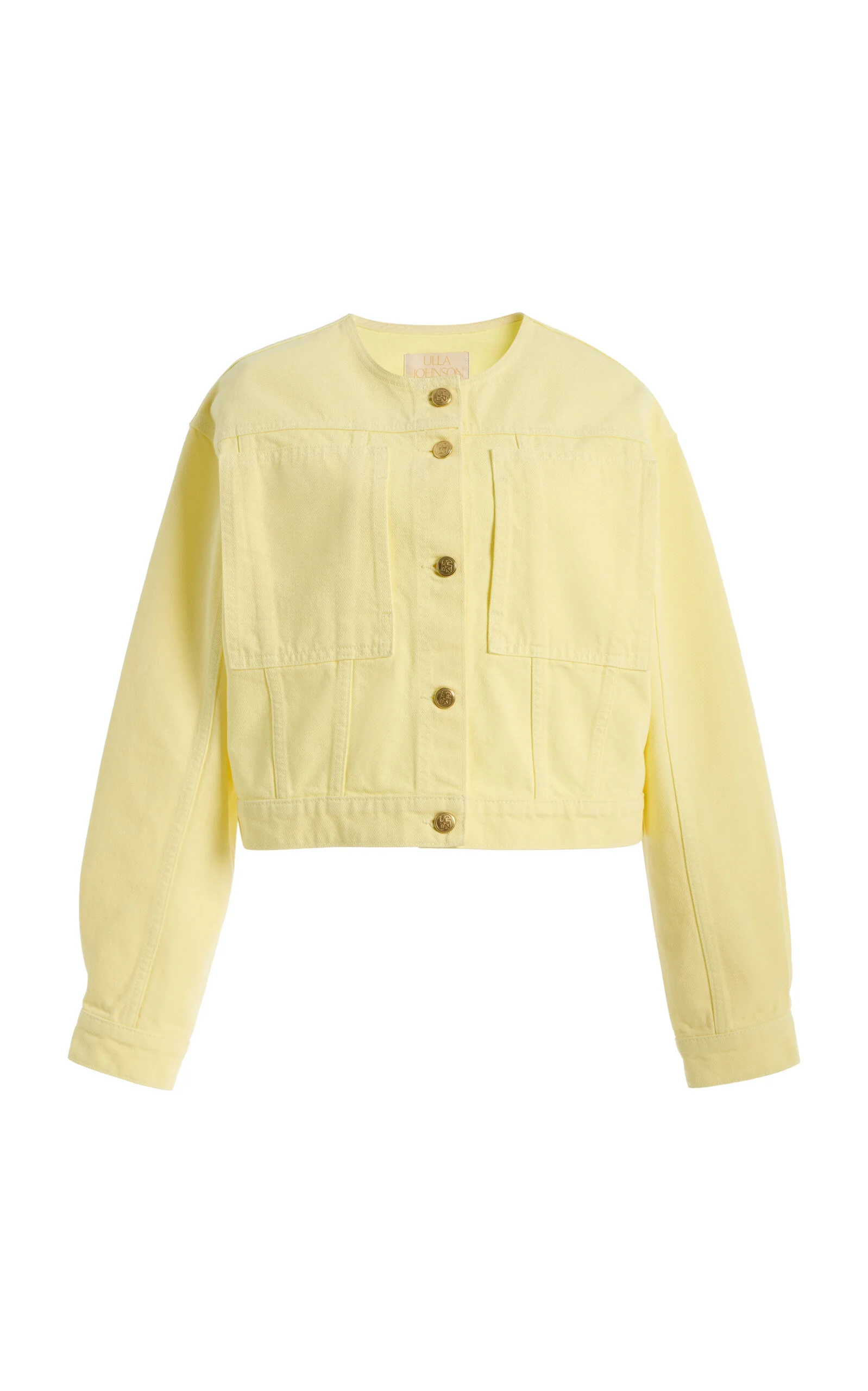 The Briar Collarless Denim Jacket white - 1