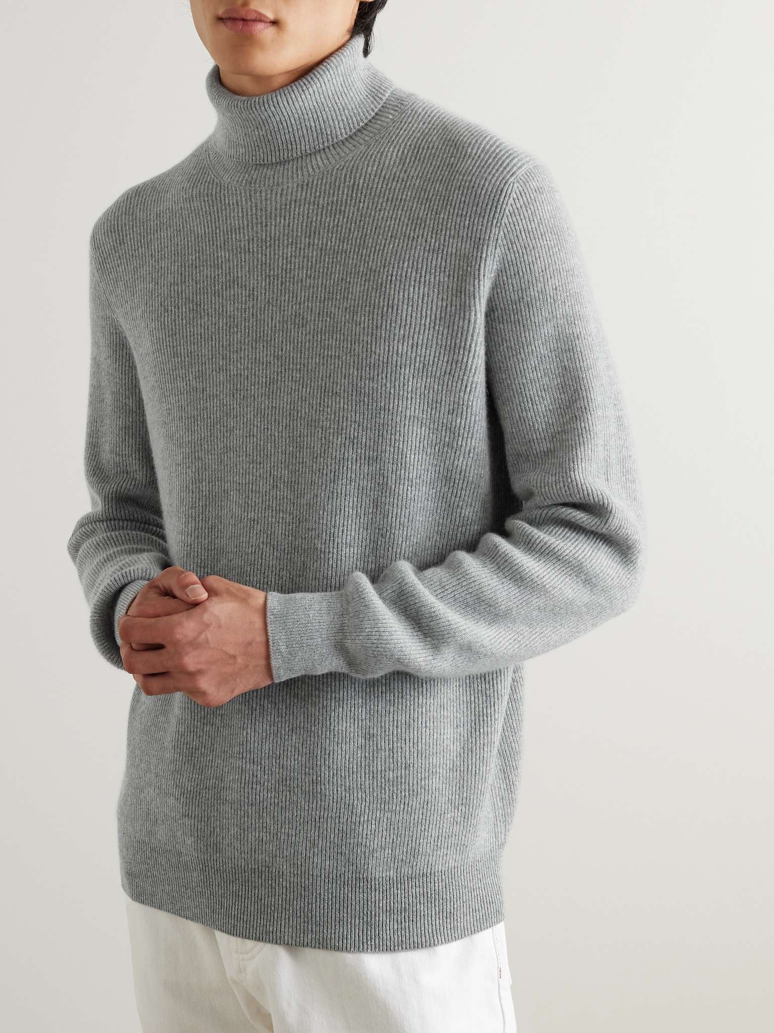 Ribbed Cashmere Rollneck Sweater - 3