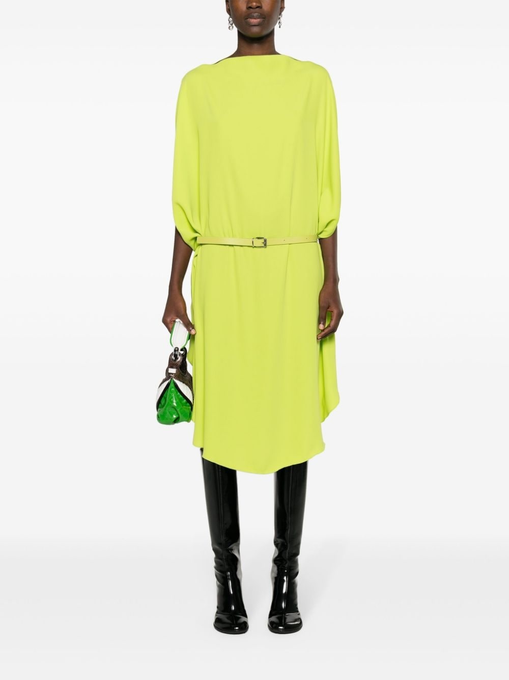 belted-waist midi dress - 2