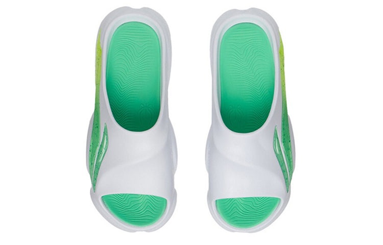 (WMNS) Li-Ning 8 PE Courtside Sport Slides 'White Green' ABTS010-14 - 5