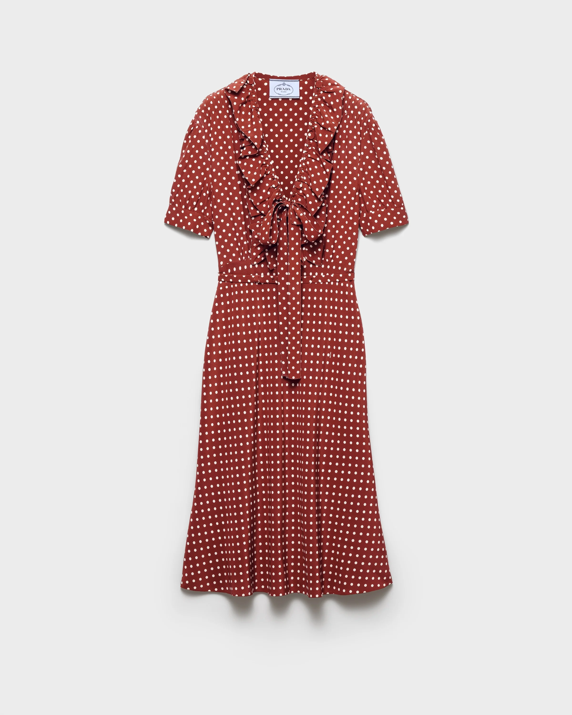 Polka-dot print marocain dress - 1