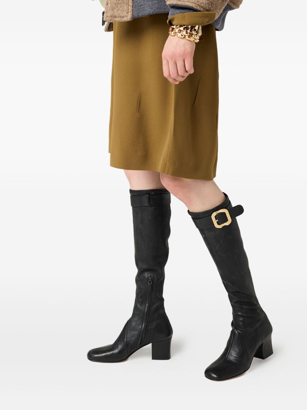 buckle-fastening leather boots - 5