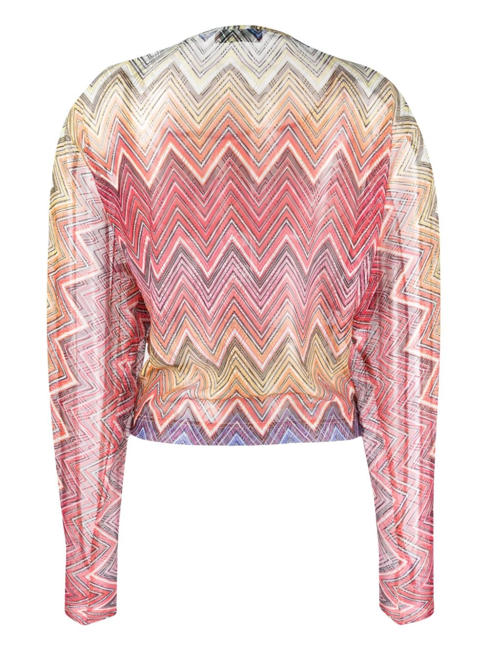 zigzag-pattern long-sleeved T-shirt - 2