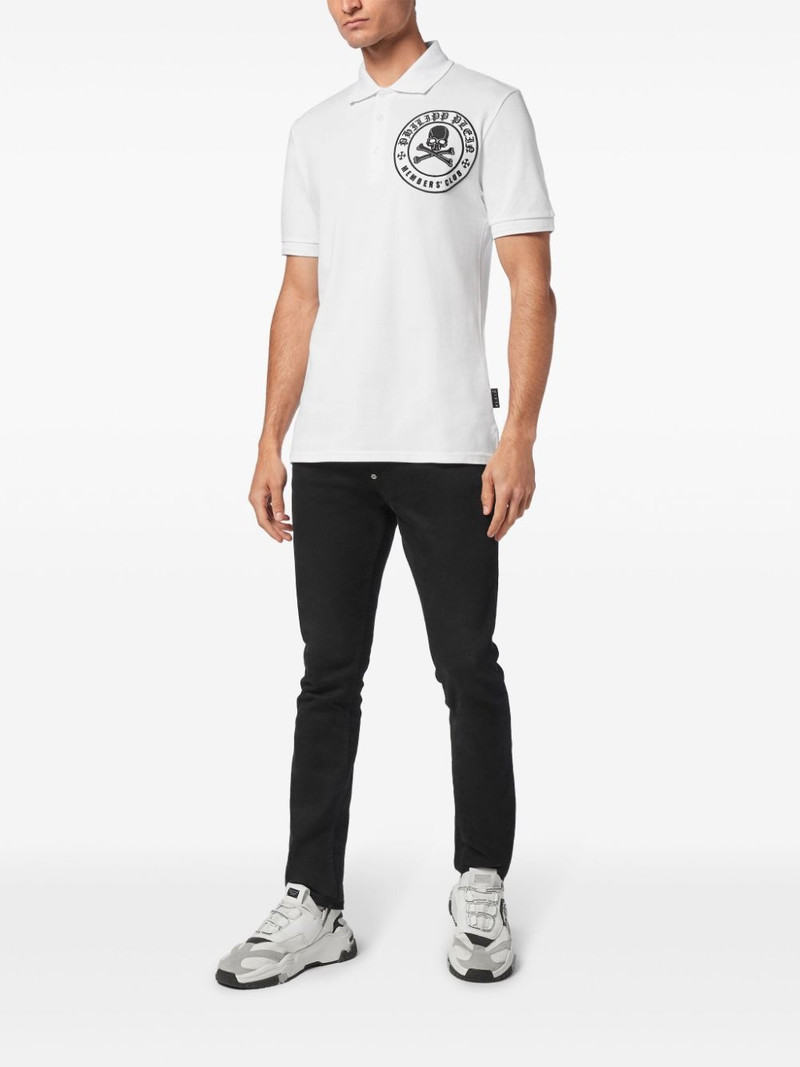 PHILIPP PLEIN Skull & Bones piqué polo shirt outlook