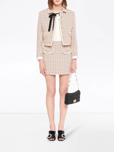 Miu Miu checked mini skirt outlook