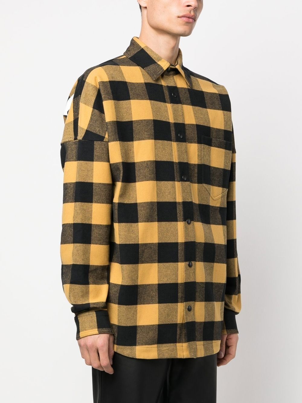 checked logo-print shirt - 8