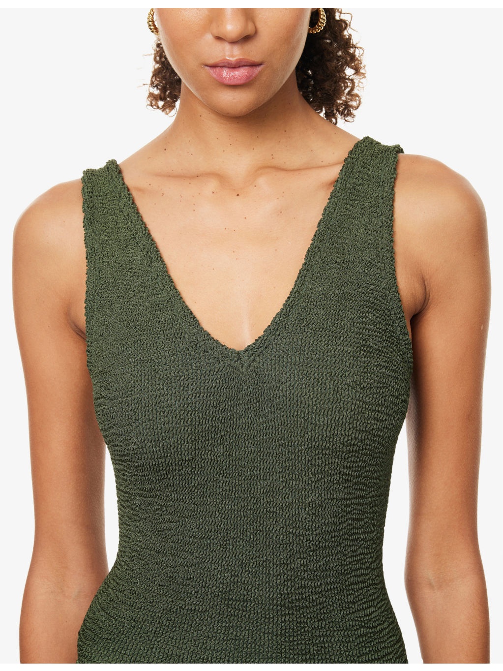 Sadie scoop-neck crinkle-textured swimsuit - 4