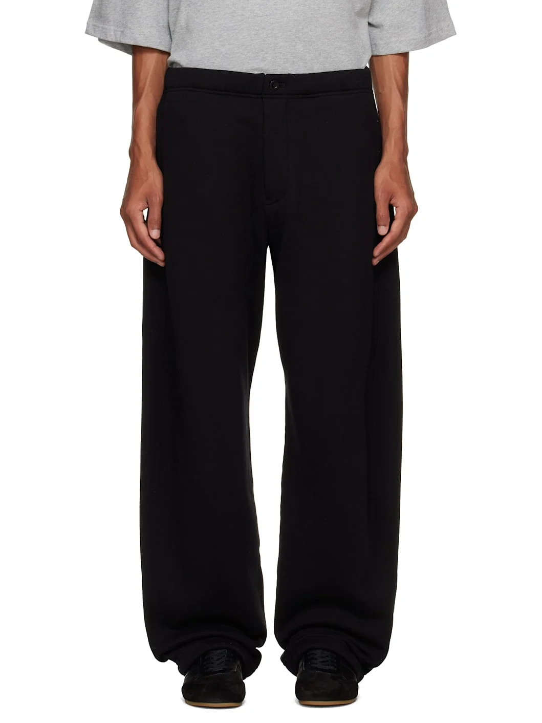 Black Cotton Jersey Sweatpants - 1