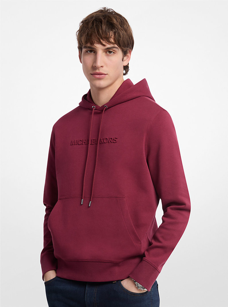 Embossed Logo Cotton Blend Hoodie 1