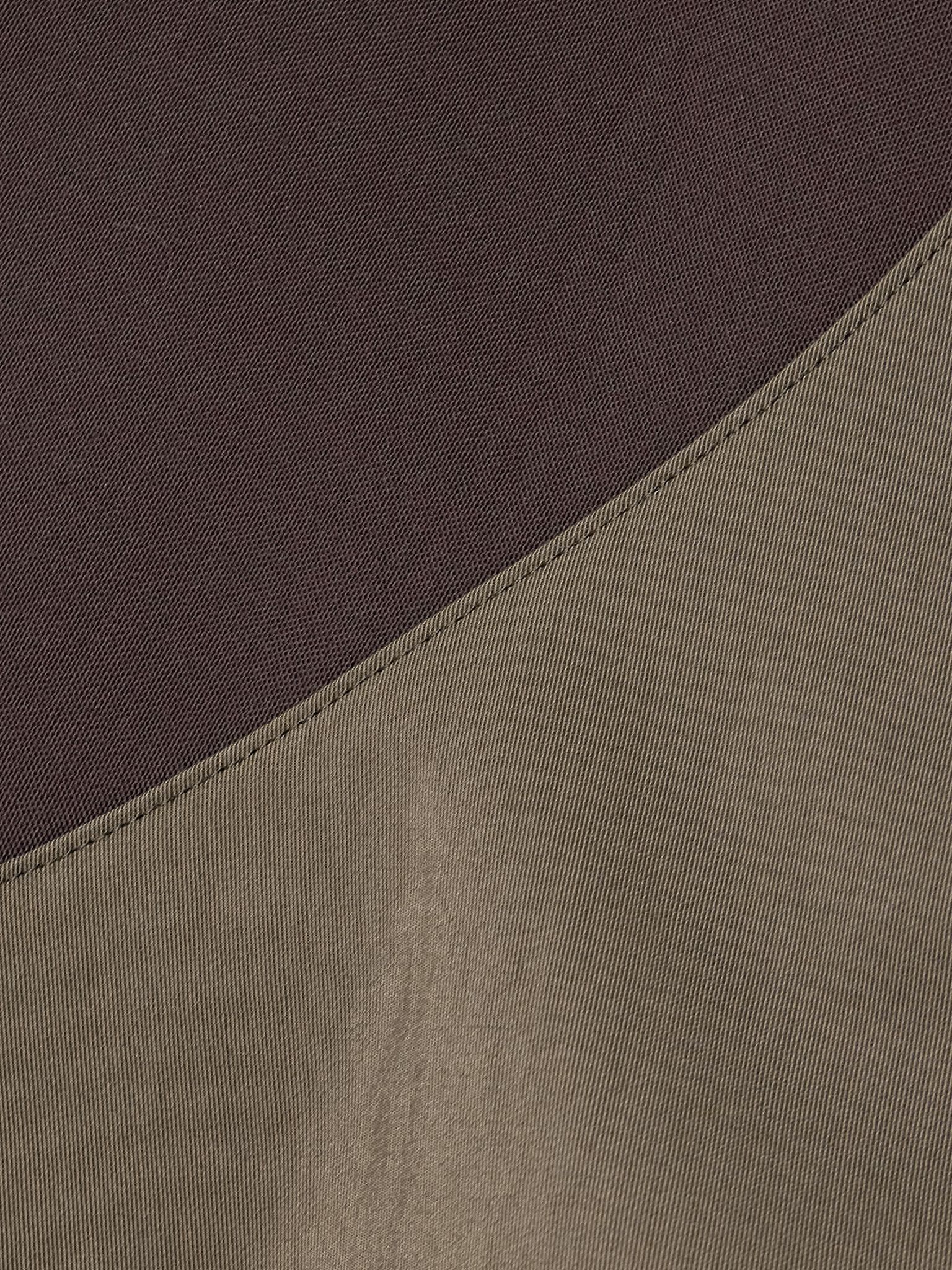 Draped paneled scuba and grosgrain skirt Brown - 5