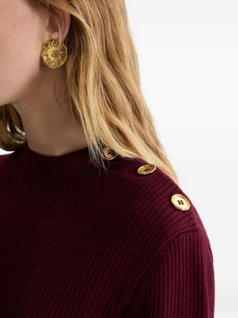 ribbed button-detailed mini dress - 4