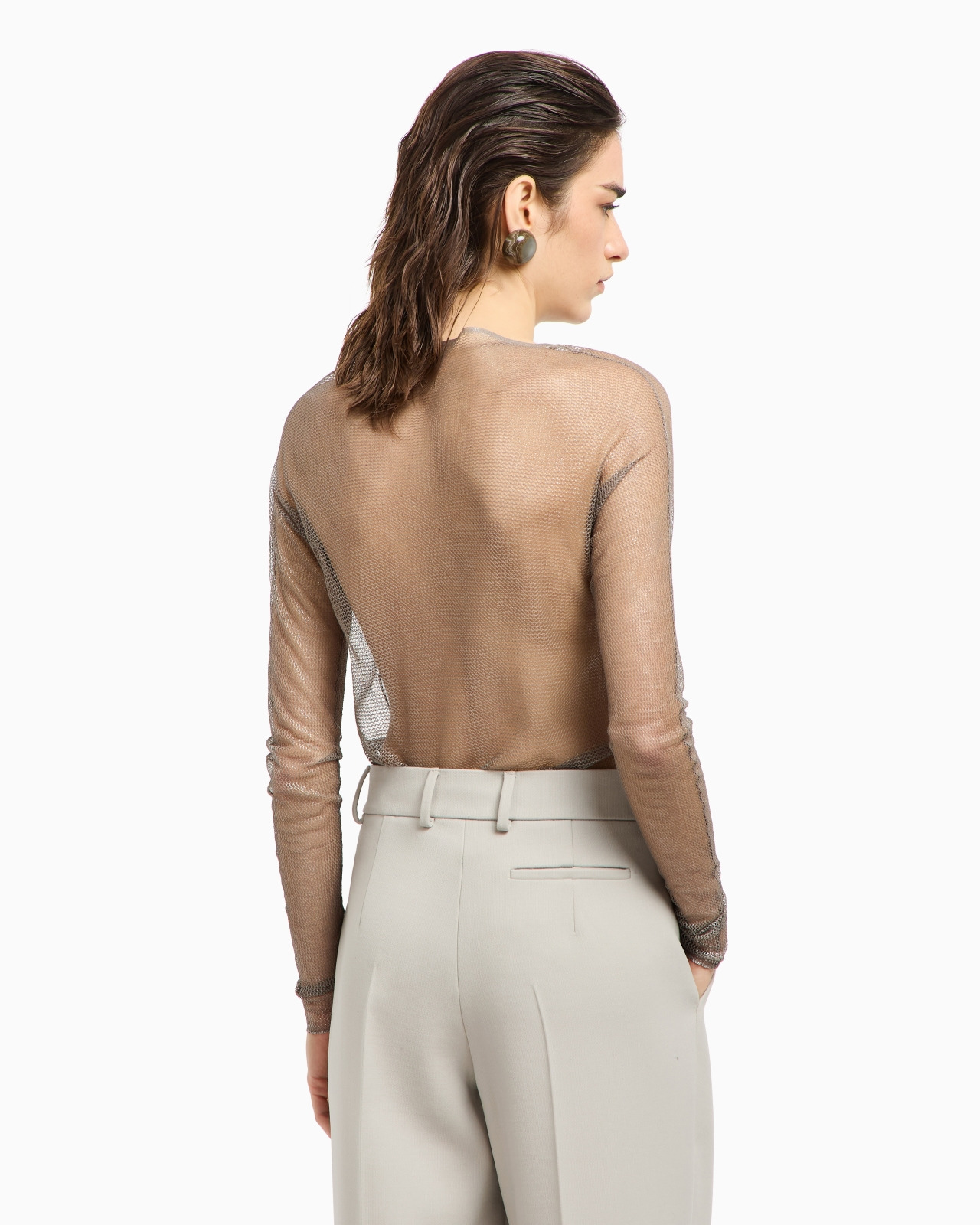 MESH-STITCH VISCOSE-BLEND JUMPER - 3