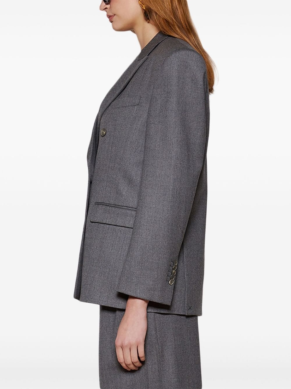 double-breasted virgin wool blazer - 4