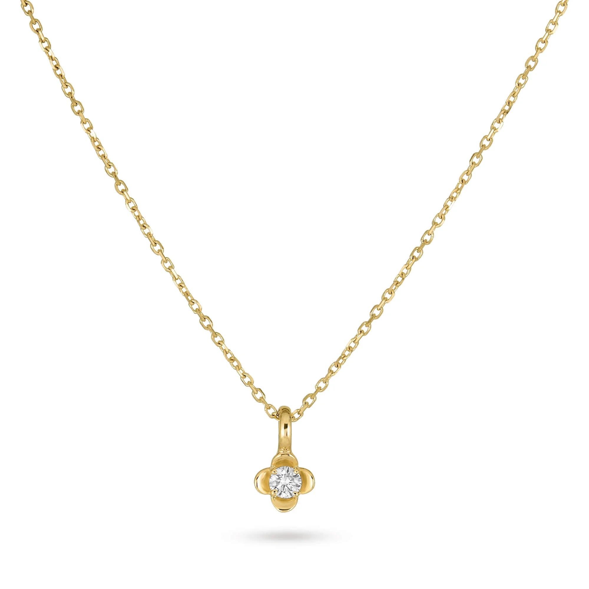 Mini Diamond Clover Choker Necklace - 1