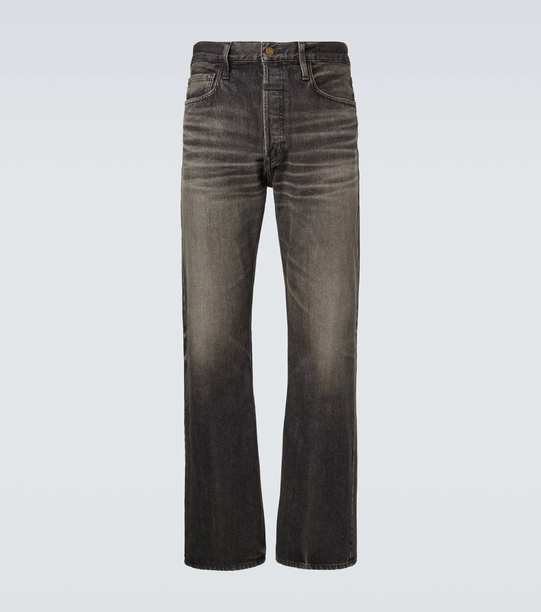 Faded mid-rise straight jeans - 1