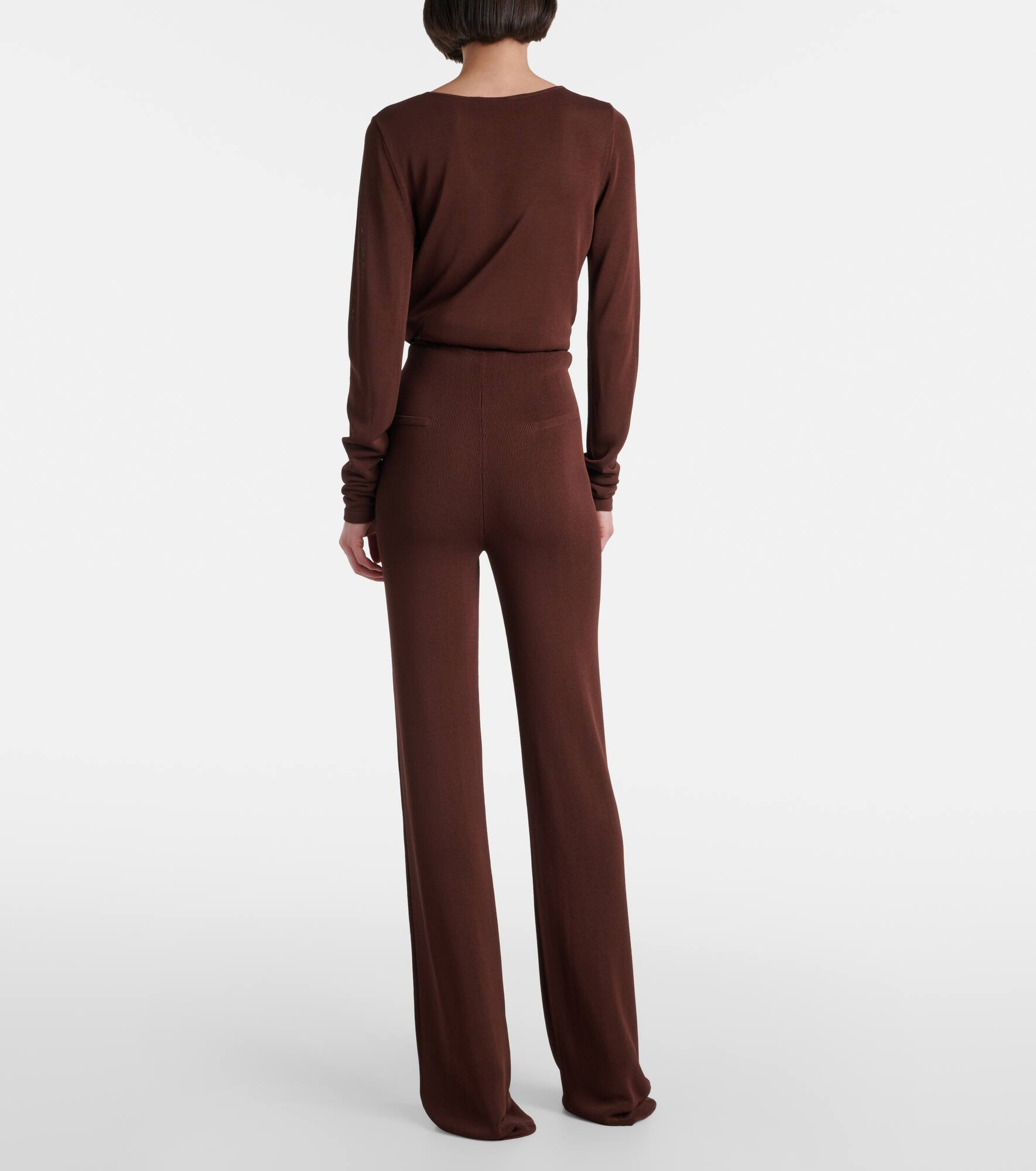 Ribbed-knit flared pants - 3