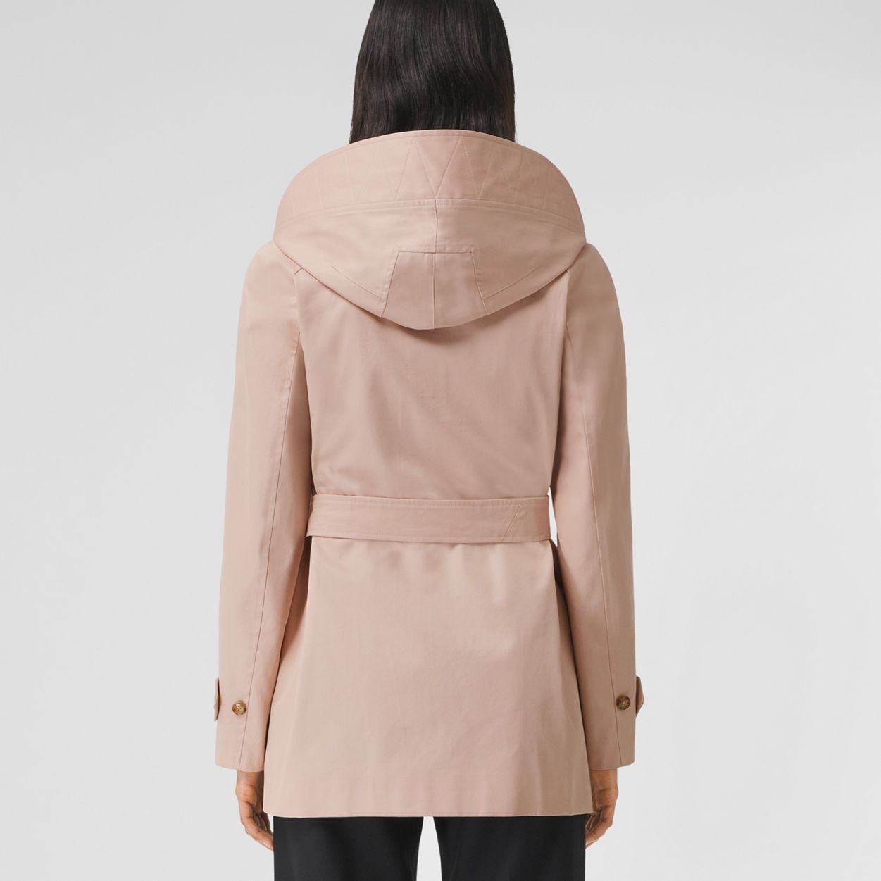 Cotton Gabardine Hooded Car Coat - 4