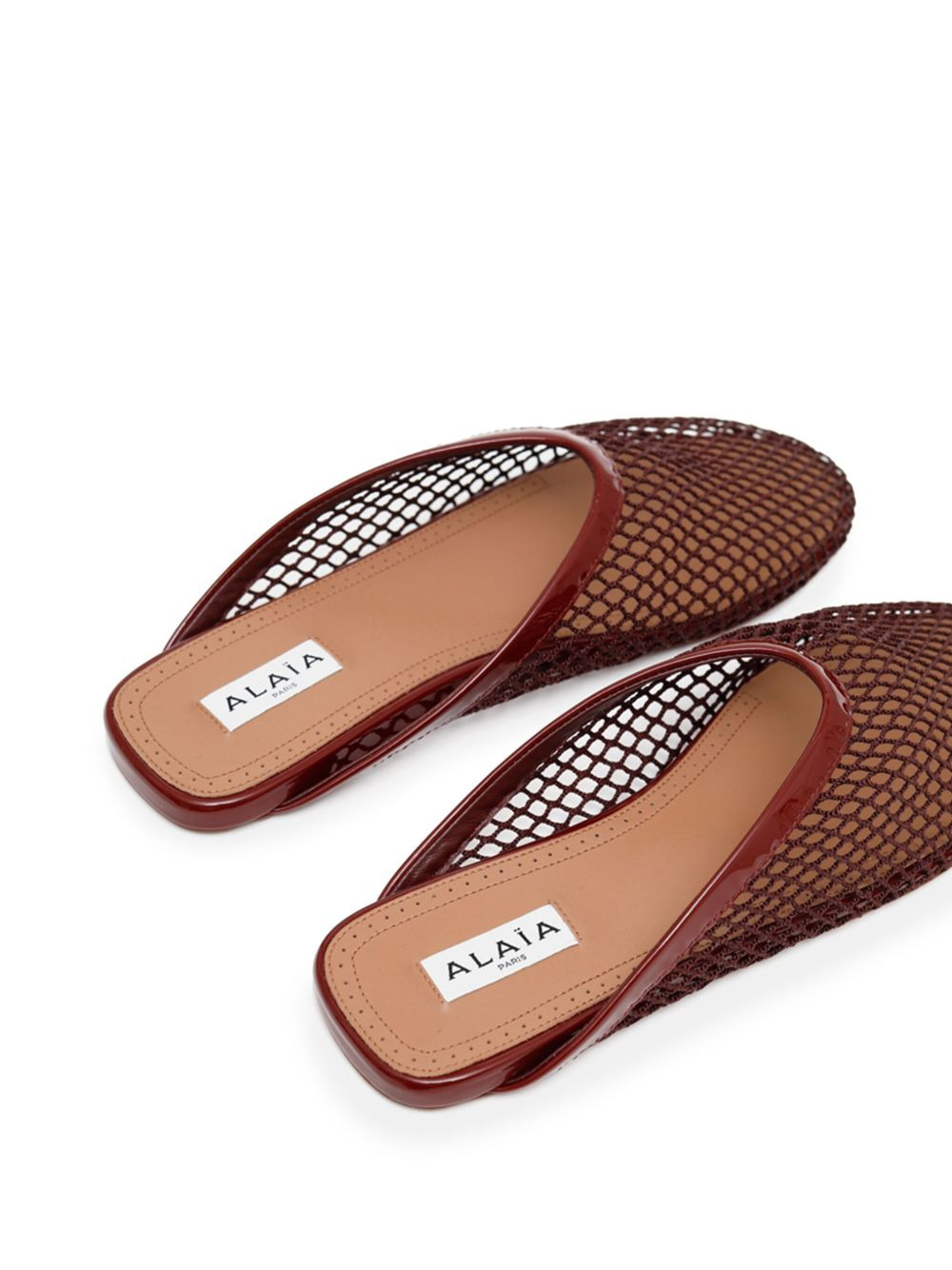 patent-leather net mules - 3