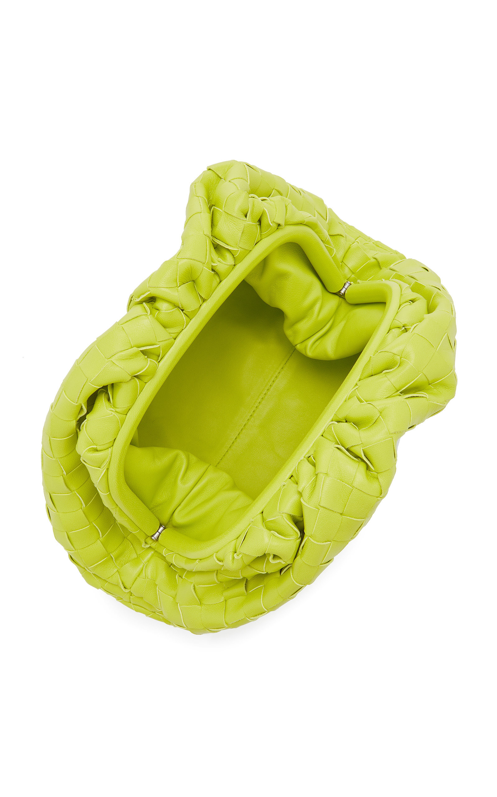 The Teen Pouch Intrecciato Leather Clutch lime green - 5