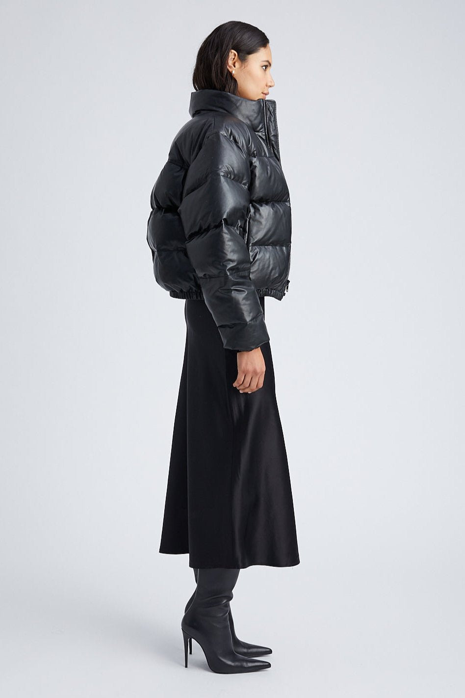 BLACK SILK BIAS MAXI SKIRT - 6