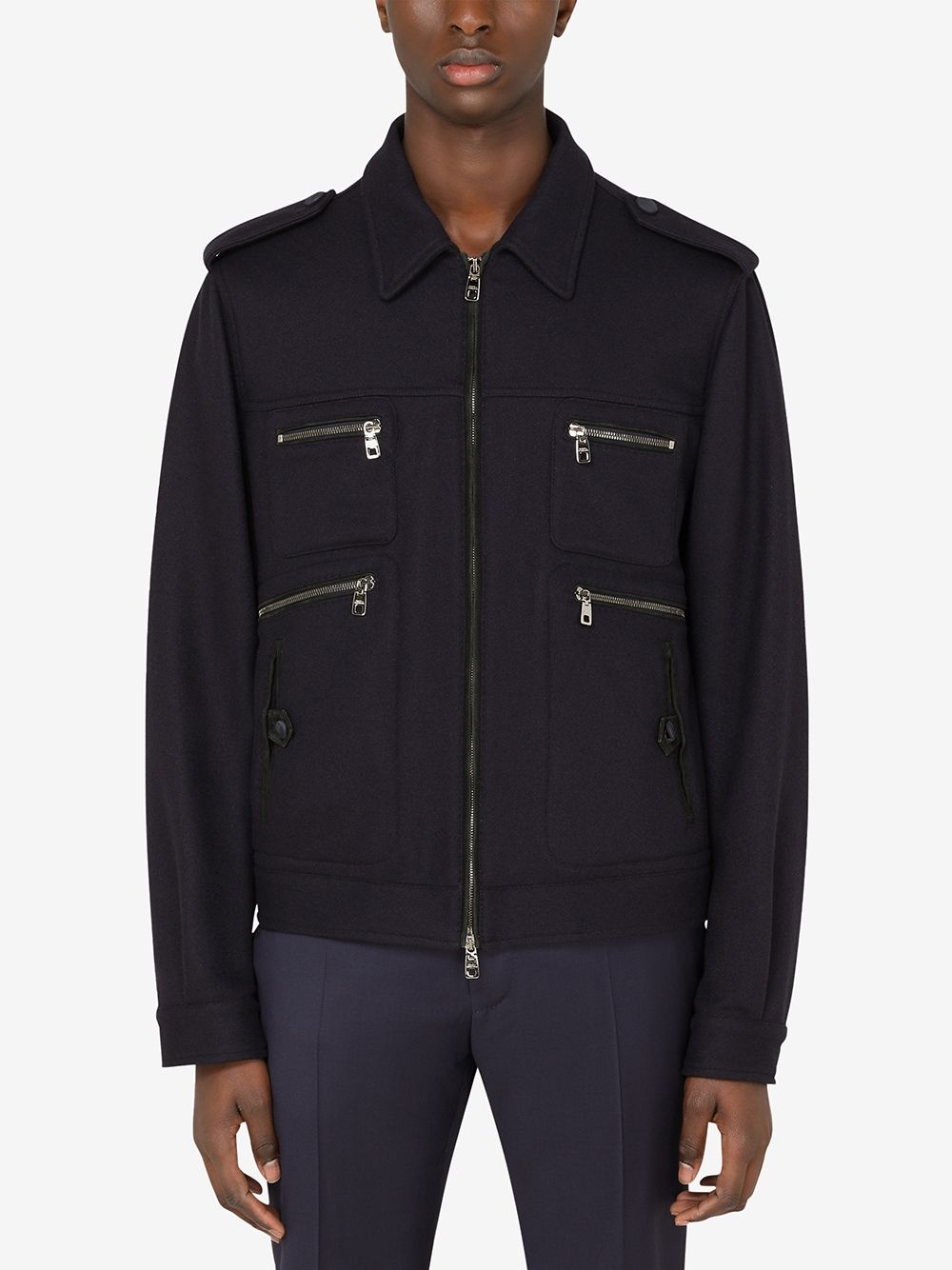 zip-pocketed shirt jacket - 3