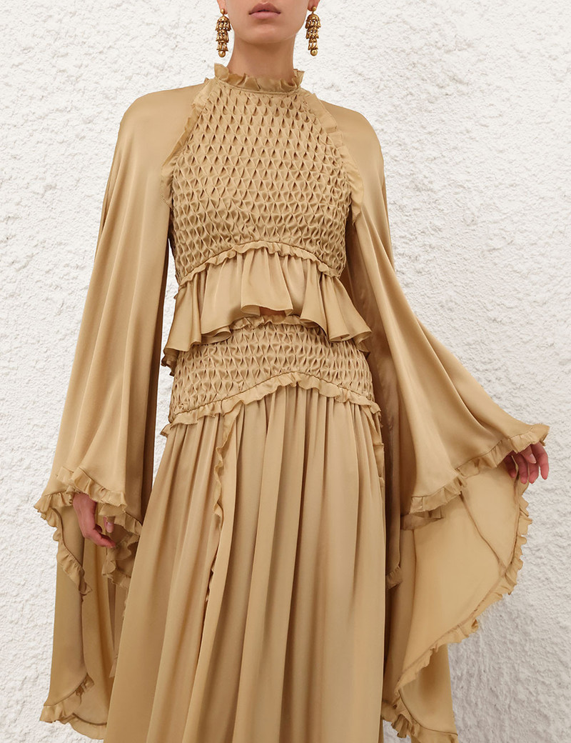 Zimmermann HYPNOTIC SMOCKED SATIN BODICE outlook