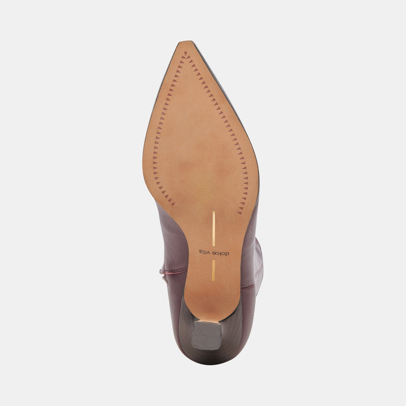ARYA WIDE CALF BOOTS WINE LEATHER 10