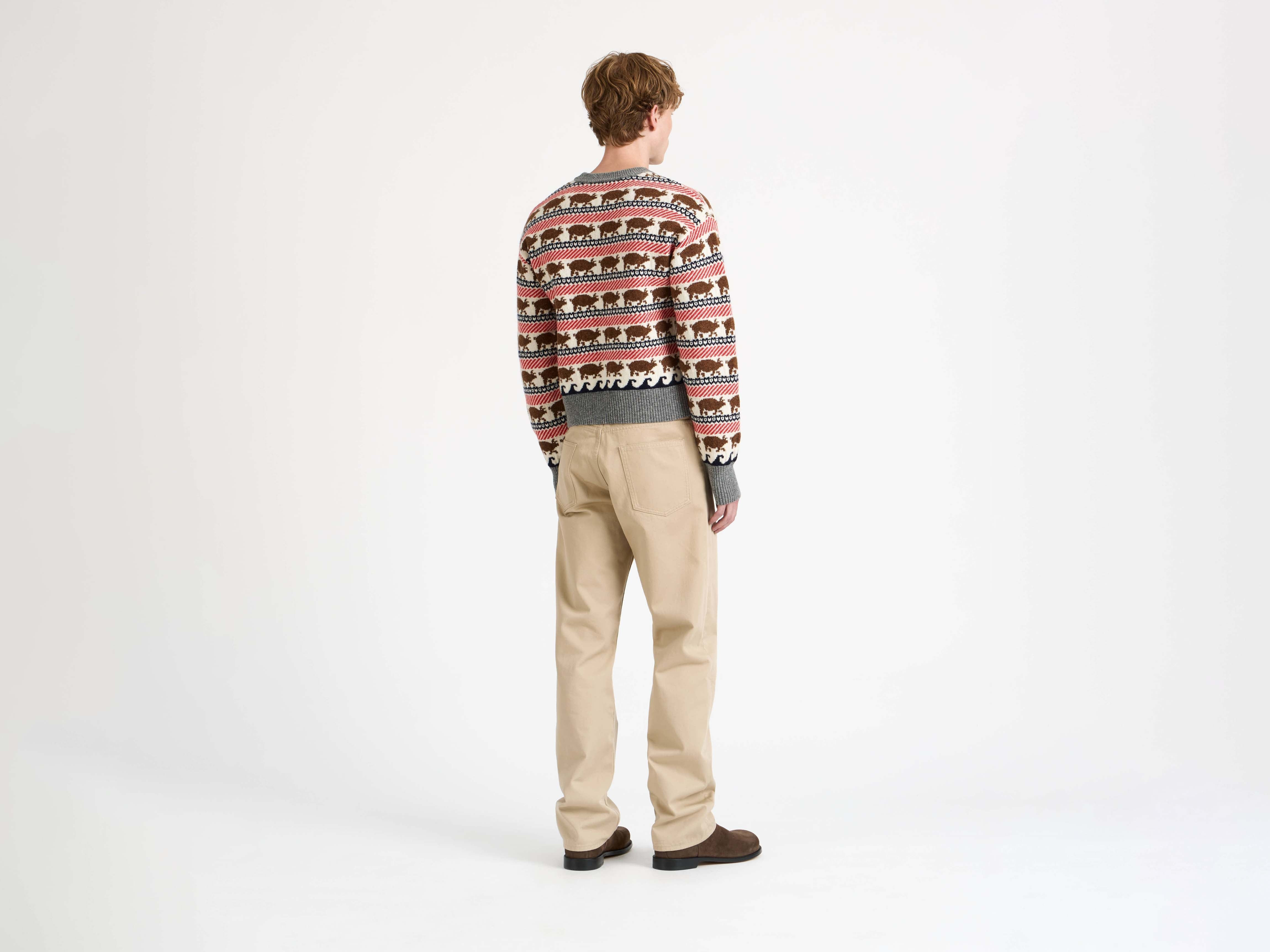 FAIRISLE 'PIG' JUMPER IN RED - 3