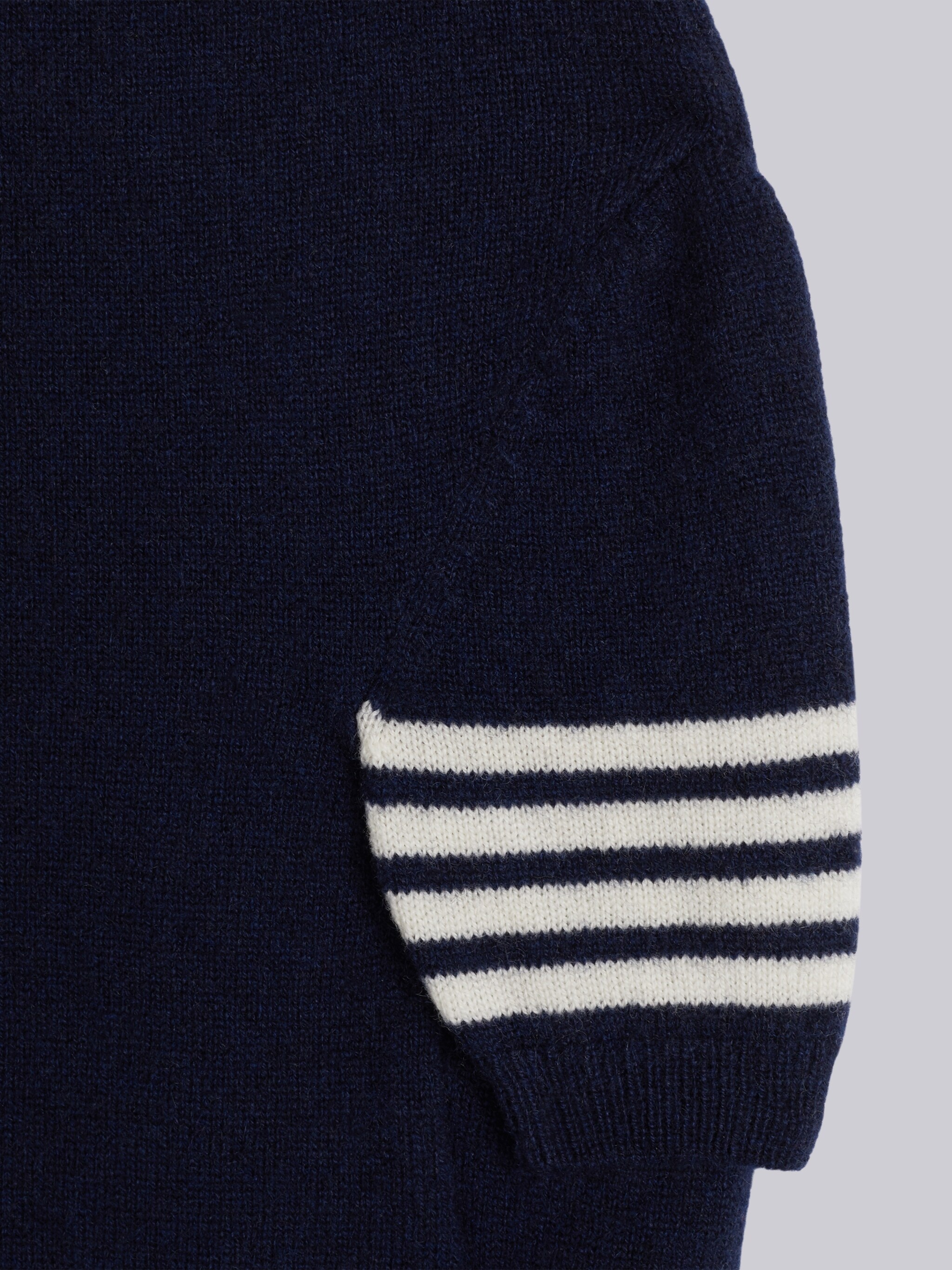 Hector Browne Canine Crewneck Pullover With 4-Bar Stripe in Jersey Stitch Cashmere - 2