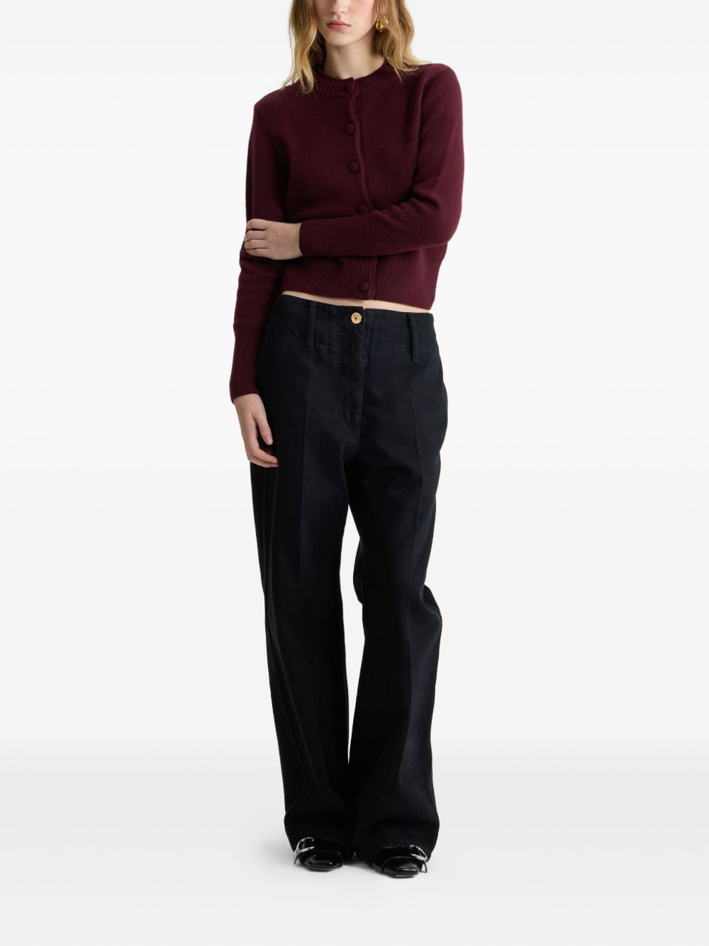 double-collar wool cardigan - 2