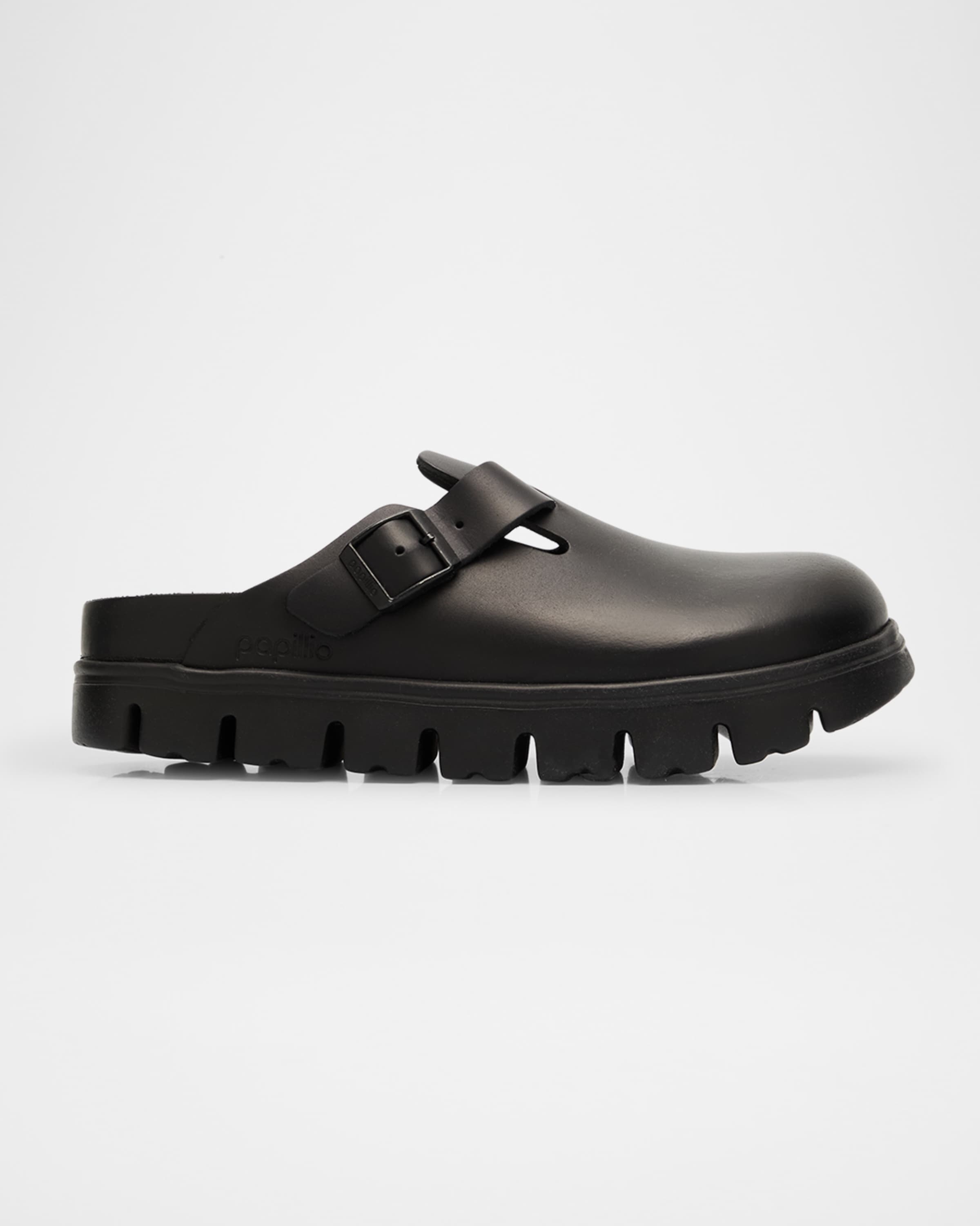 Boston Exquisite Flatform Leather Clogs - 1