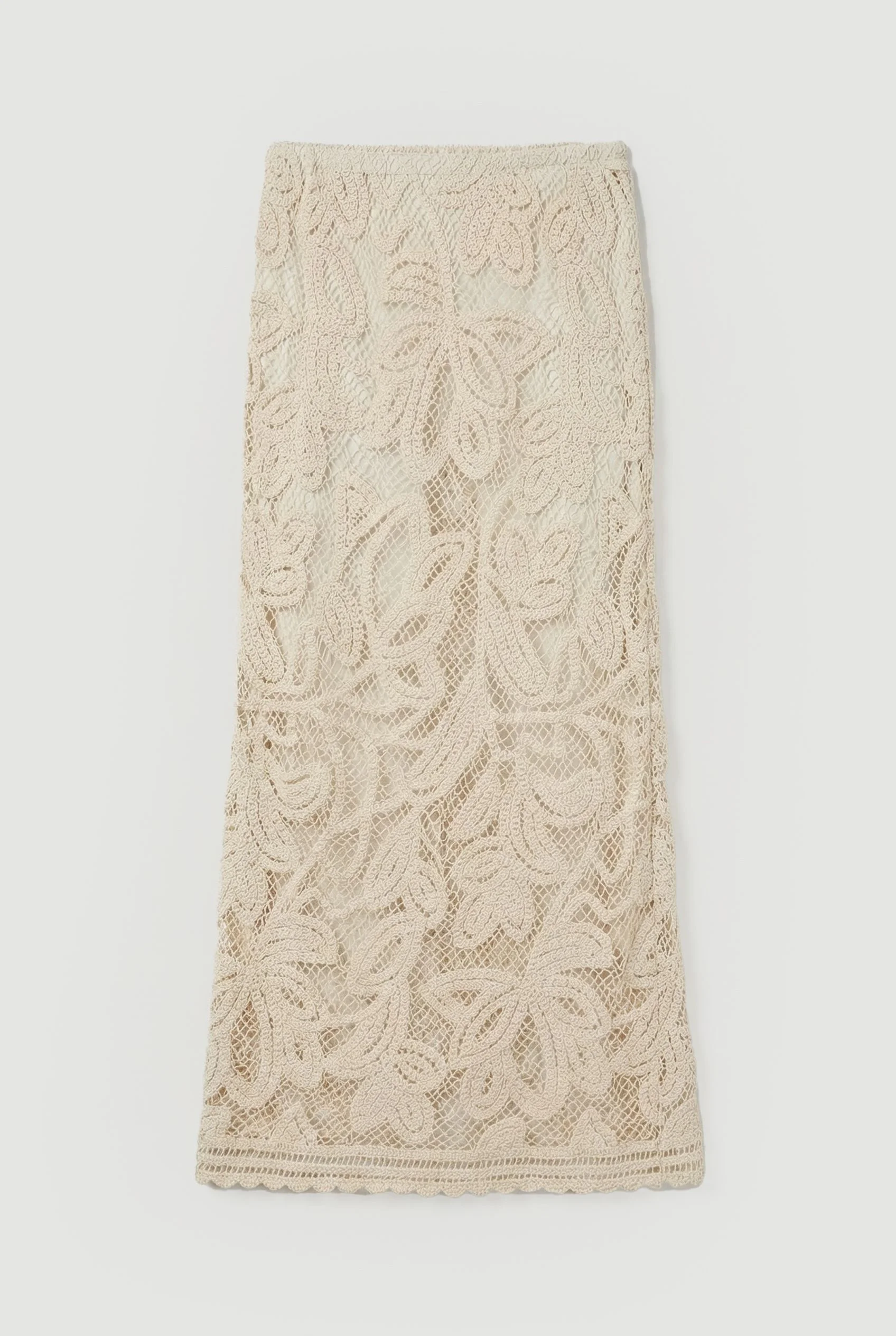 Floral Crotchet Woven Beach Bias Cut Skirt - 1