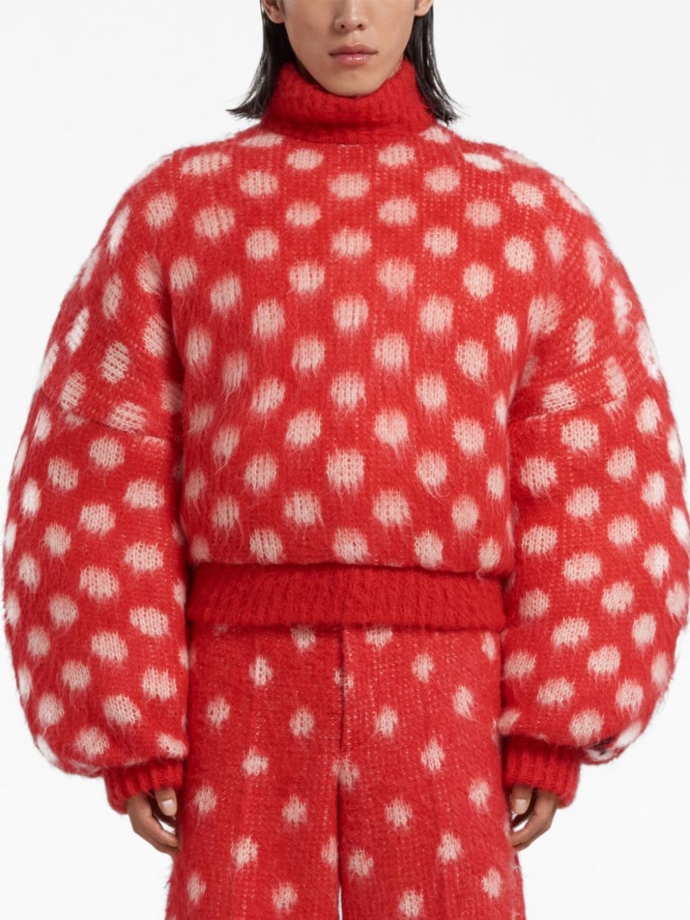 polka-dot patterned high-neck jumper - 3