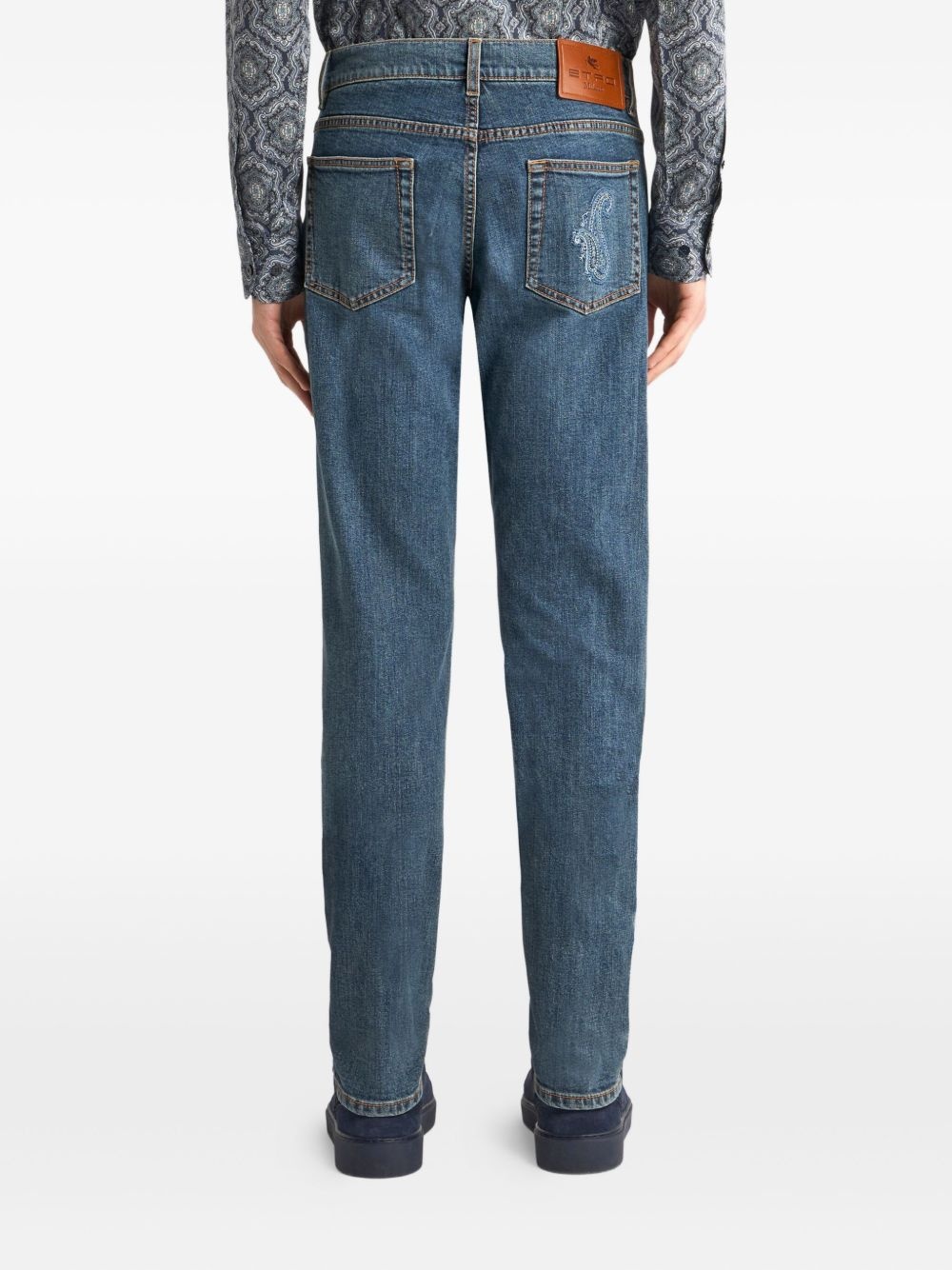 embroidered cotton jeans - 3