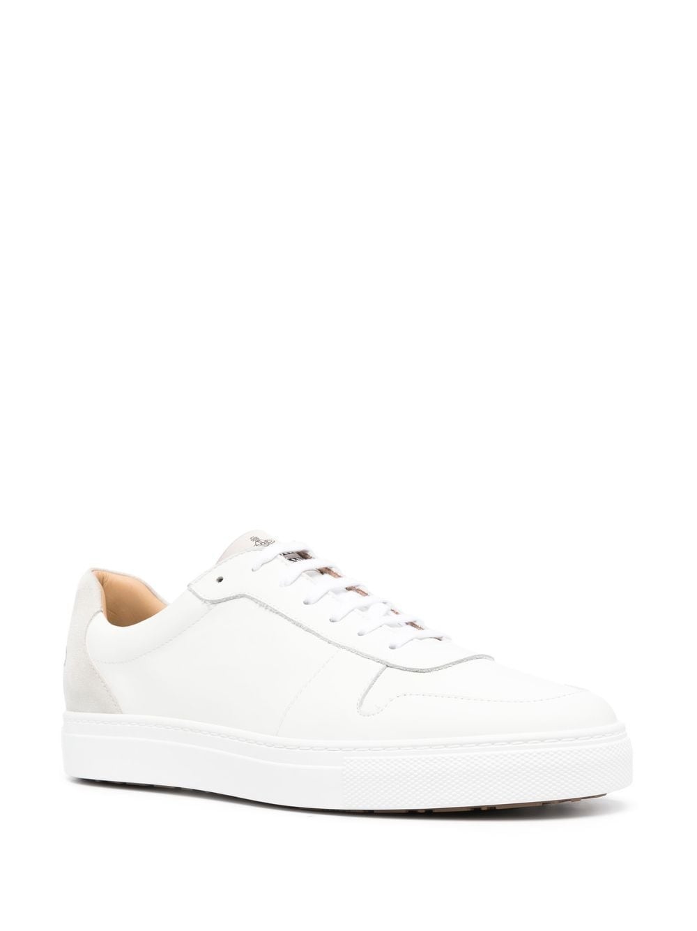 logo-print calf leather sneakers - 2