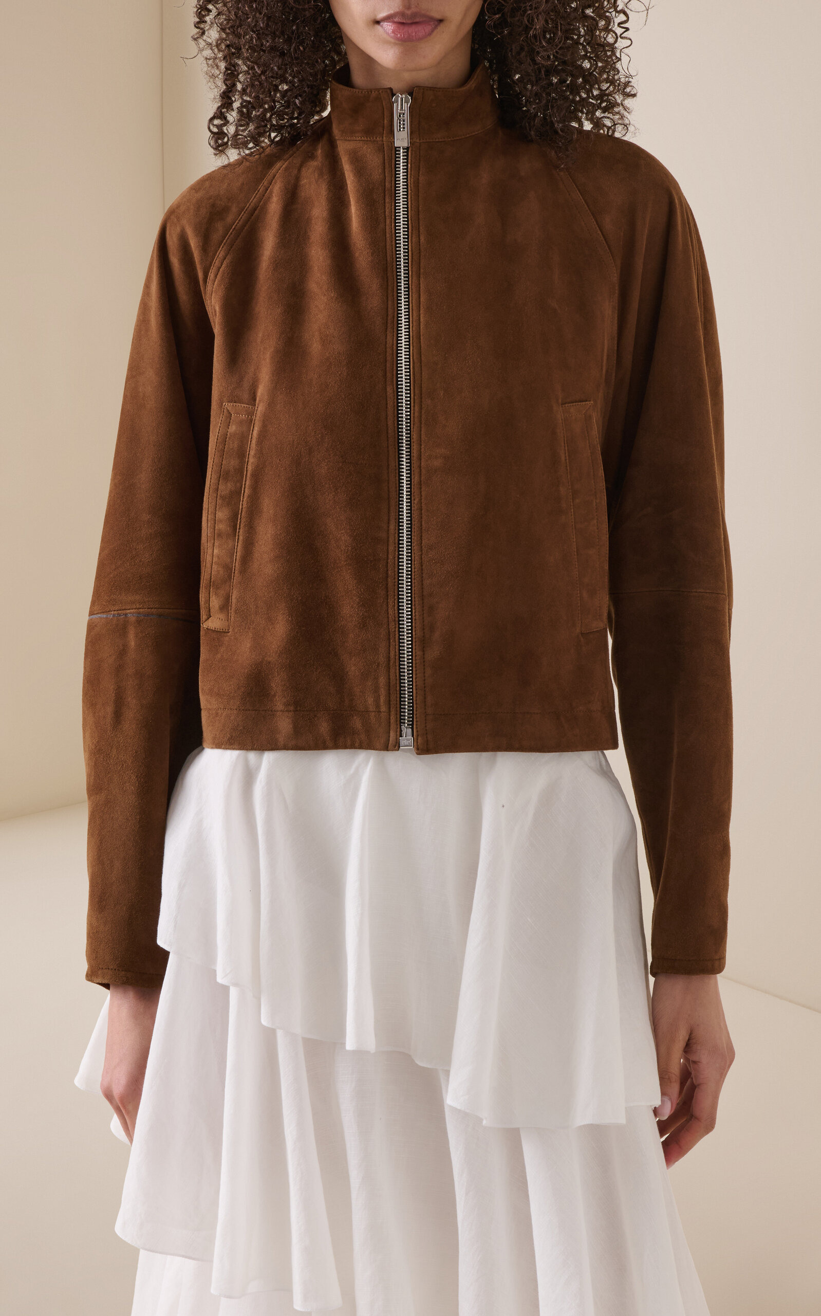 Round Suede Jacket brown - 3