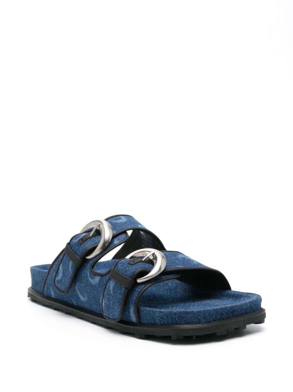 Moonogram-pattern denim sandals - 2