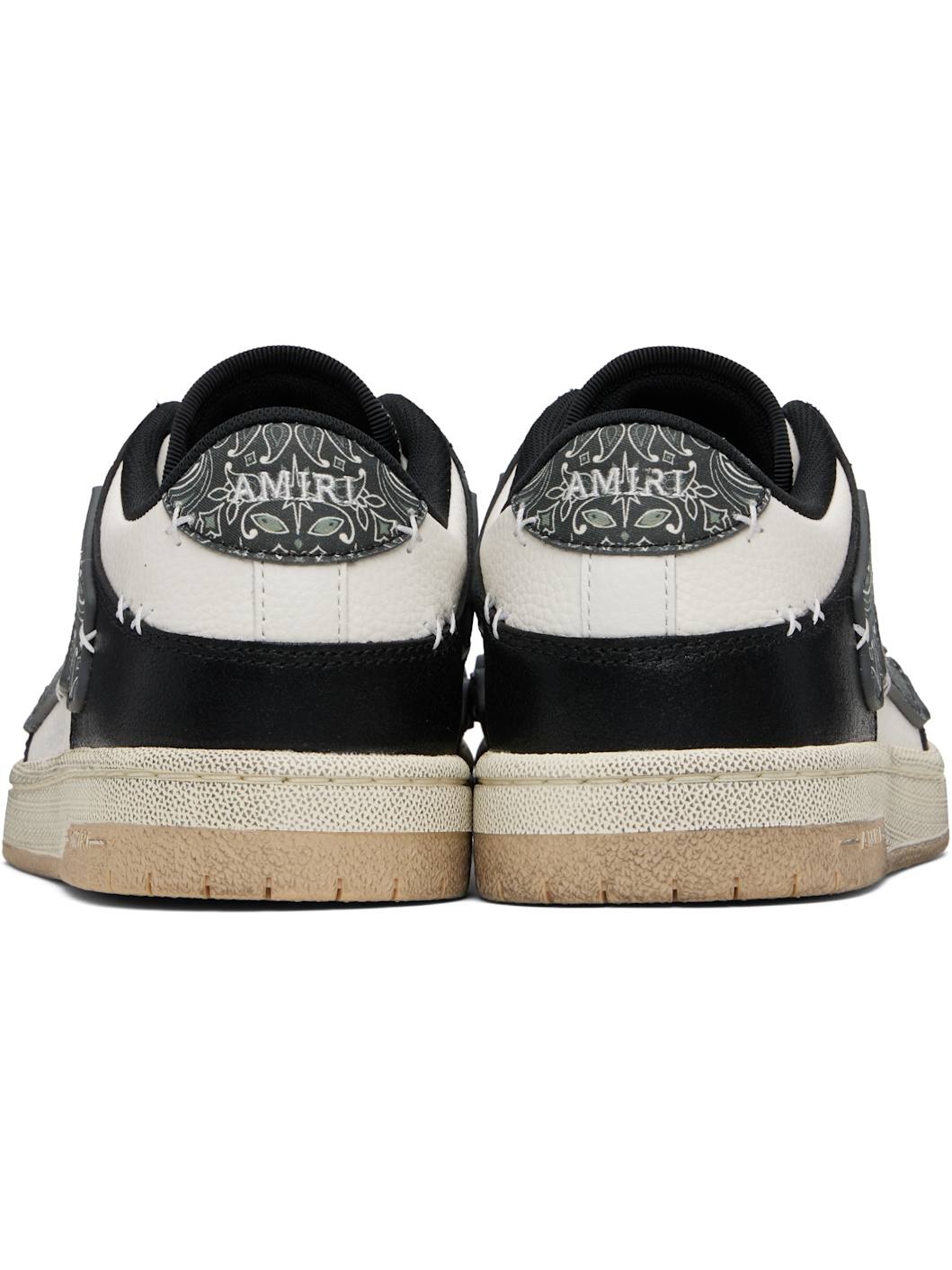Black & White Bandana Skel Top Low Sneakers - 2