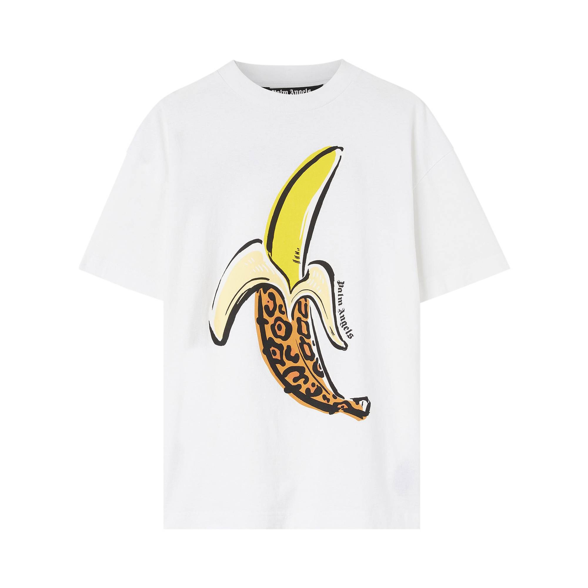 Palm Angels Banana Printed Classic T-Shirt 'White/Yellow' - 1