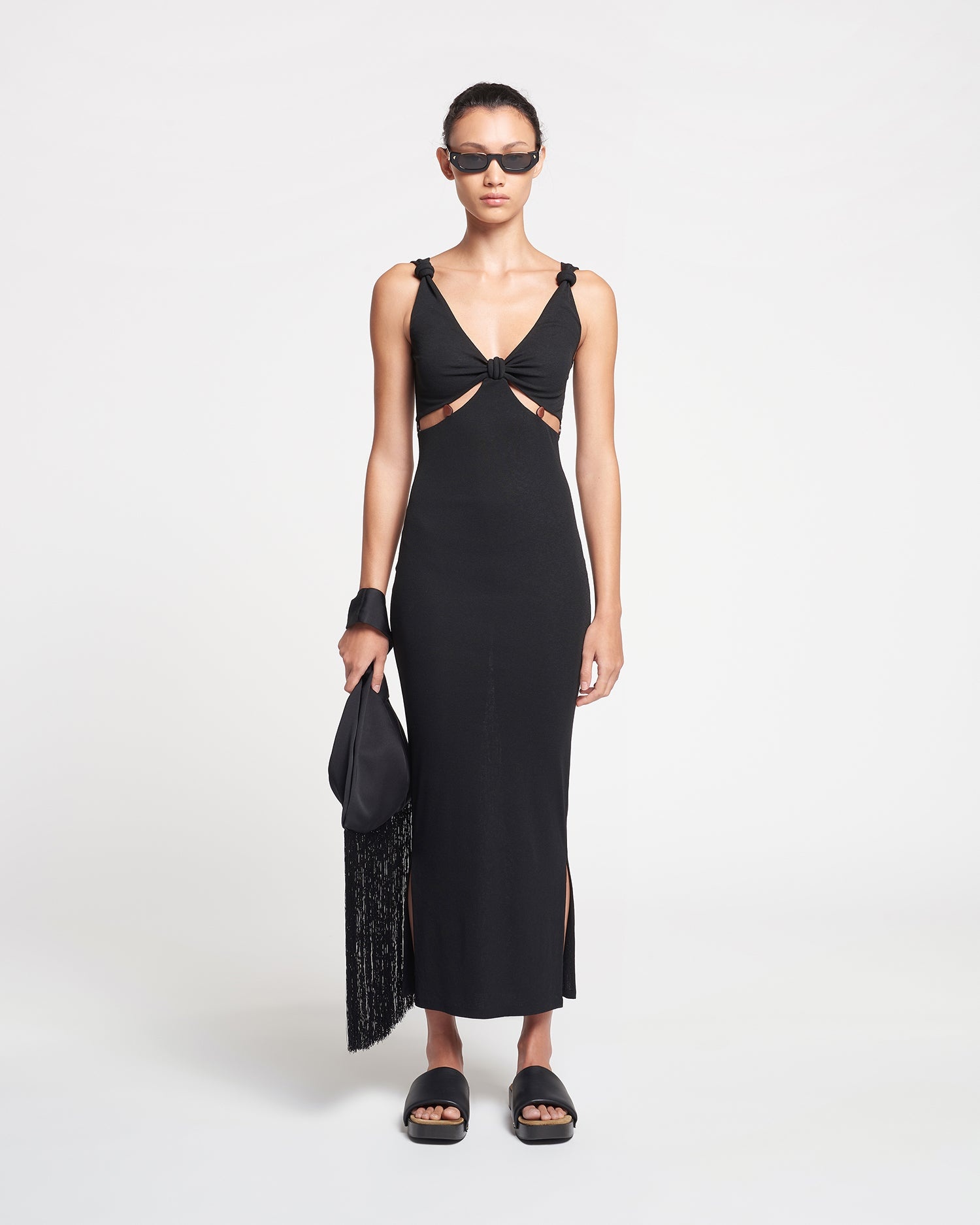 Beaded Mesh-Jersey Midi Dress - 2