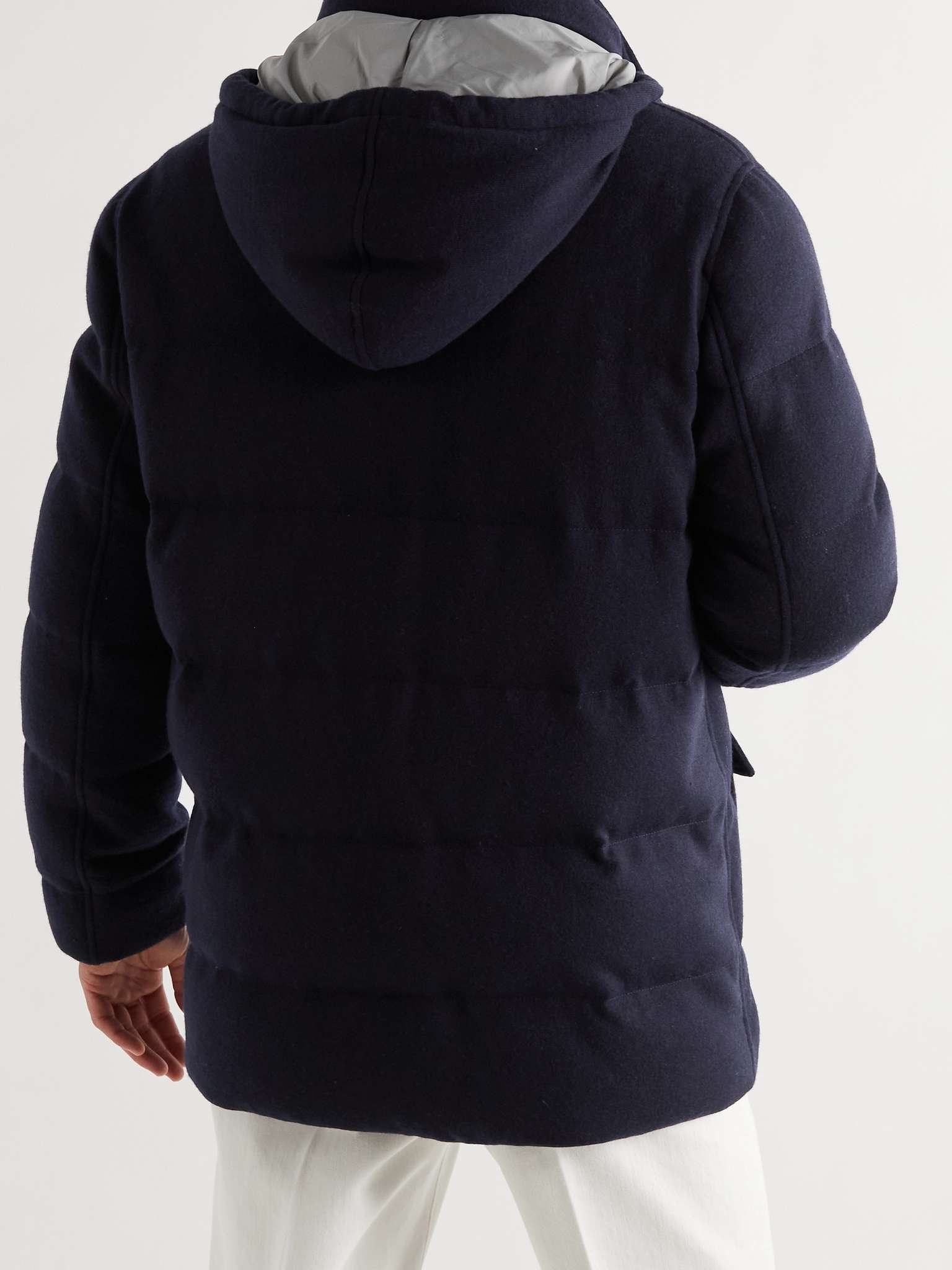 Oversized Quilted Cashmere Down Hooded Jacket - 4