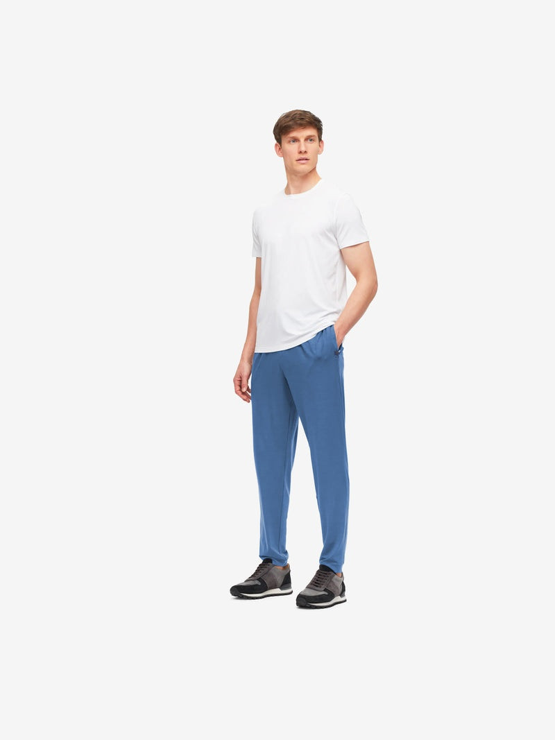Derek Rose Men's Track Pants Basel Micro Modal Stretch Storm Blue outlook