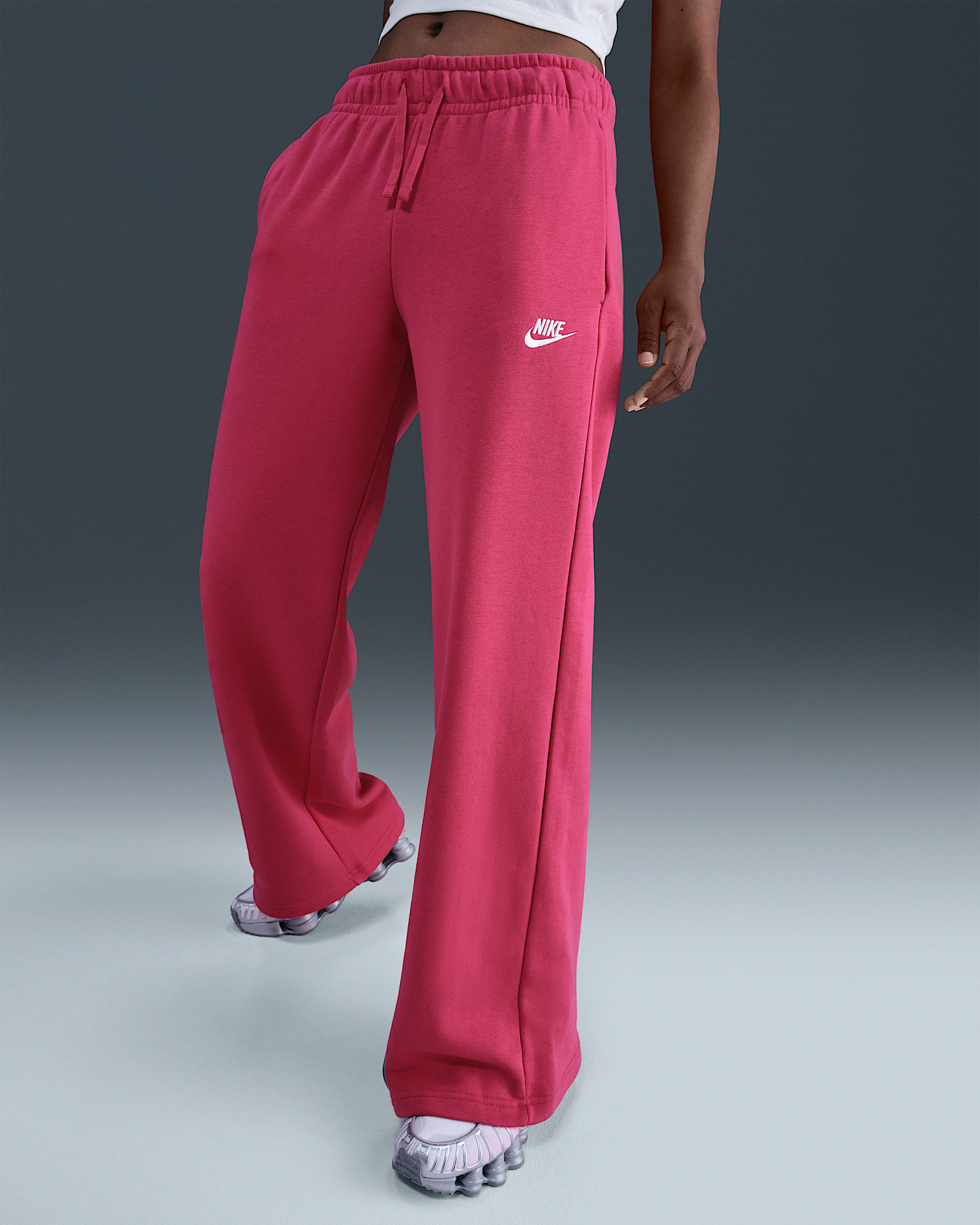 Nike Sportswear Club Fleece Women's Mid-Rise Wide-Leg Sweatpants - 2