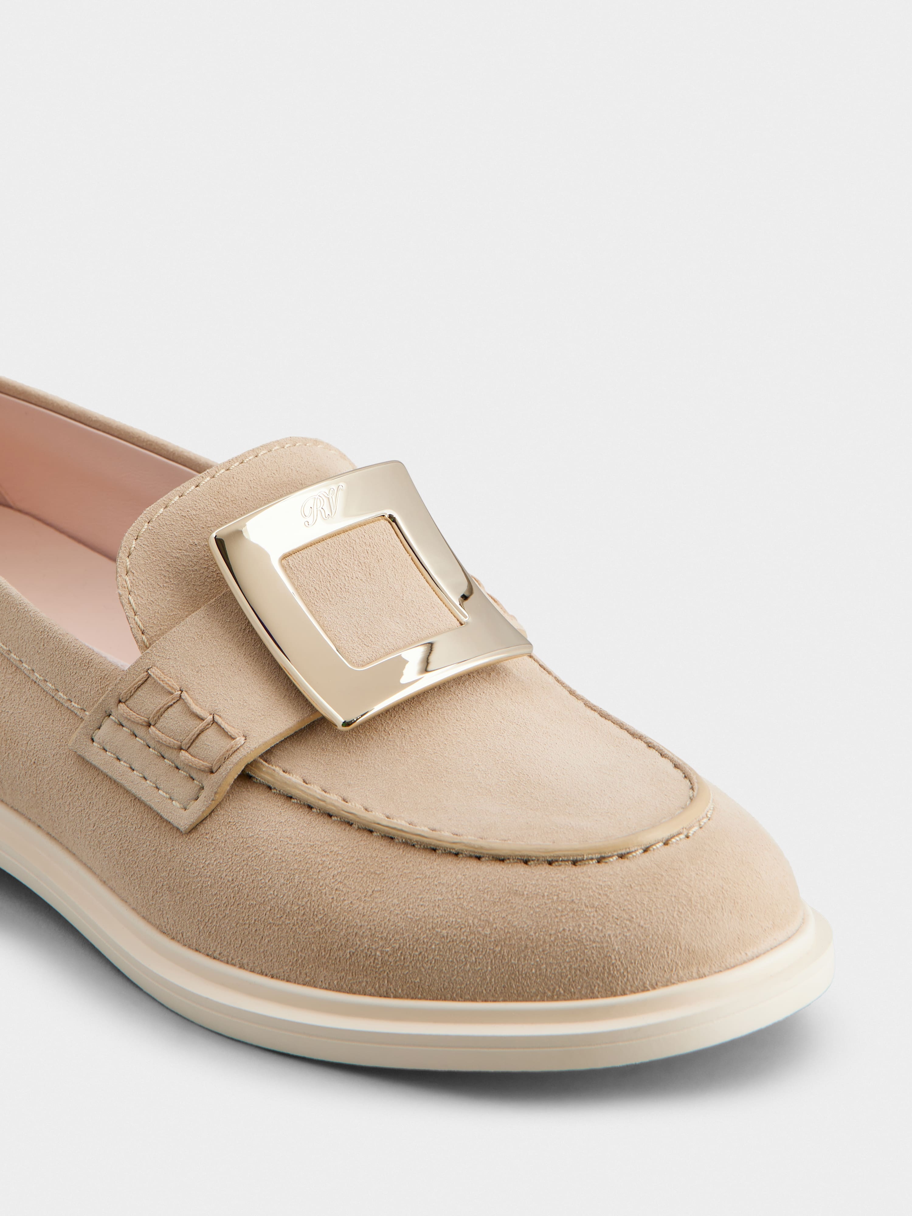 Viv' Rangers Metal Buckle Loafers in Suede - 3
